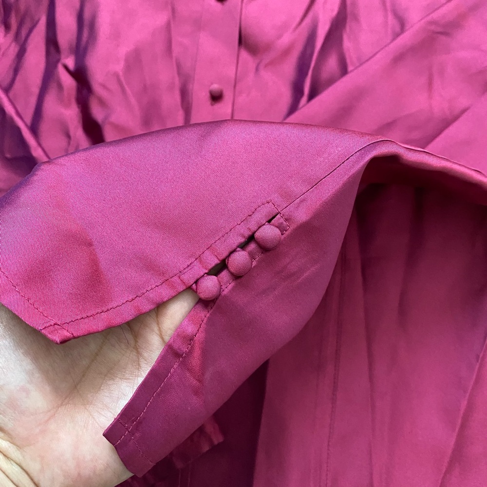 NWOT Iridescent Purple Silk Blouse - Size 6P - Ann Taylor Loft - 90s Y2K Style